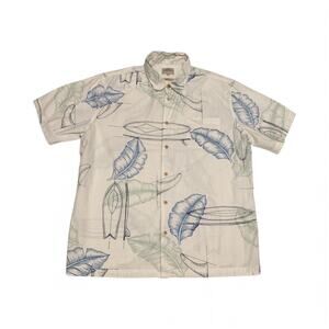 Waterman Quicksilver Short Sleeves Button Down shirt Nautical Ocean Surf XL